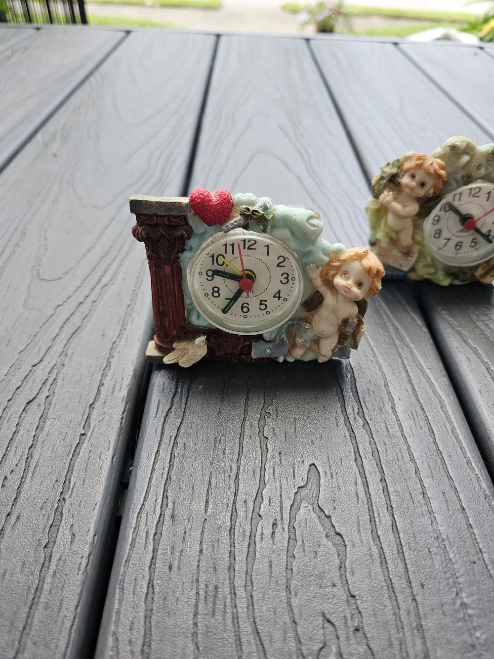 Lot of 5 Vintage 1990s Miniature Cherub / Angel Quartz Desk Clocks